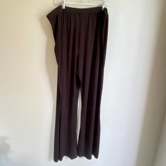 Boohoo Plus Basic Jersey Flare Trouser Pants Black Size 26 - Picture 7 of 12